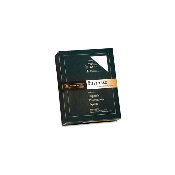 Southworth Company Southworth 100% Cotton Business Paper, 8-1/2" x 11", 24 lb, White, 500 Sheets/Pack 14C - main